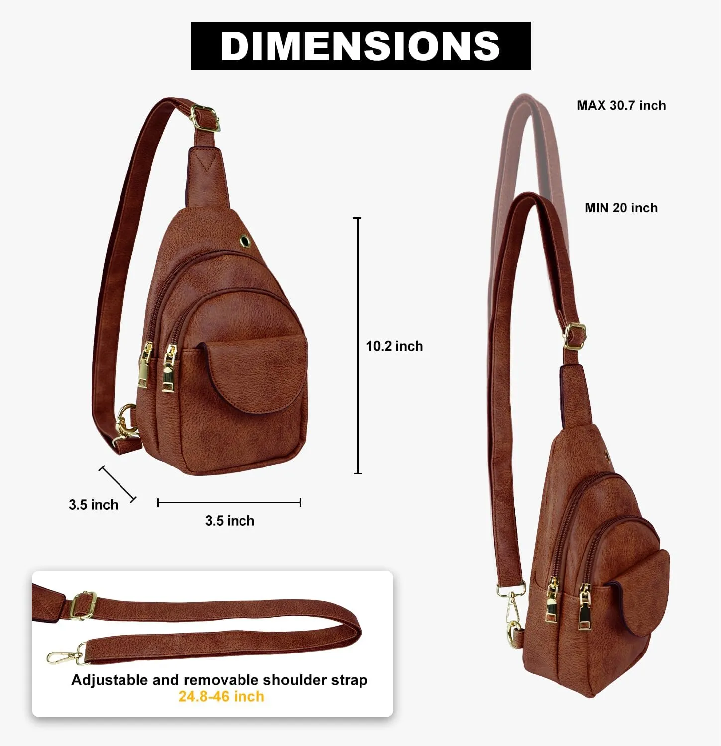 Waist Pack, Fanny Packs, Crossbody Bag, Travel Sling Bag, Leather Sling Bag