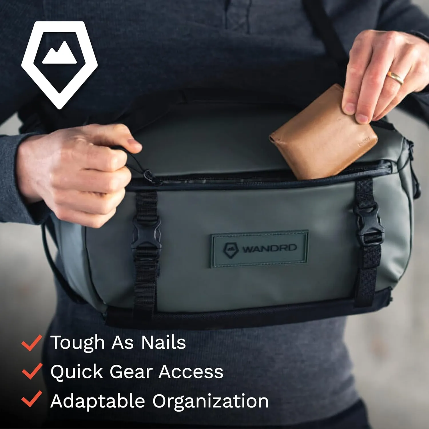 WANDRD ROGUE Sling: Compact Camera Sling and Crossbody Bag with Fast Access, 3-Way Carry– Lightweight Everyday Bag Great for Travel, Photography, and Daily Use (Black)