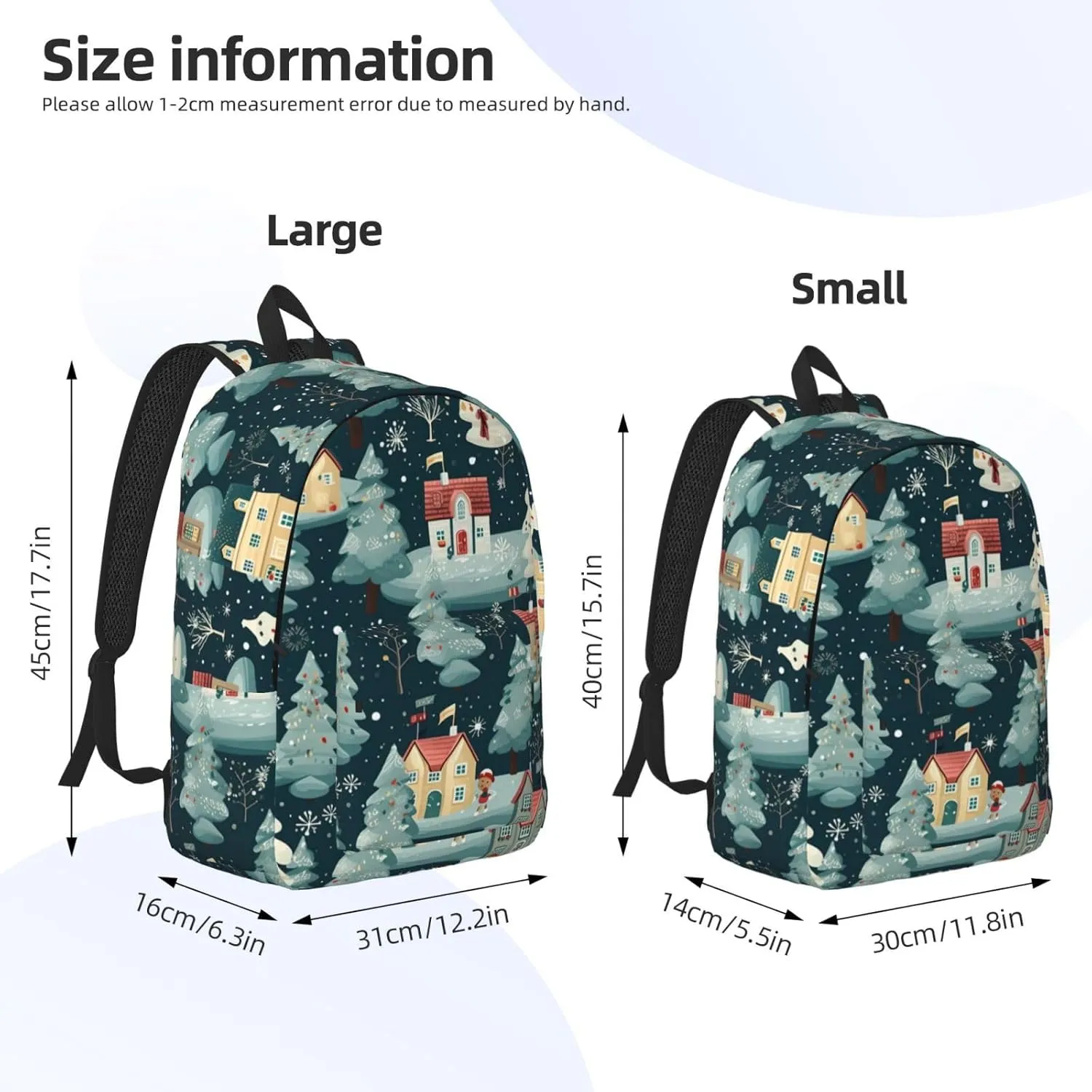 Warm Christmas House Canvas Casual Lightweight Duffel Bag, Fashion Duffel Bag, Unisex Travel Backpack