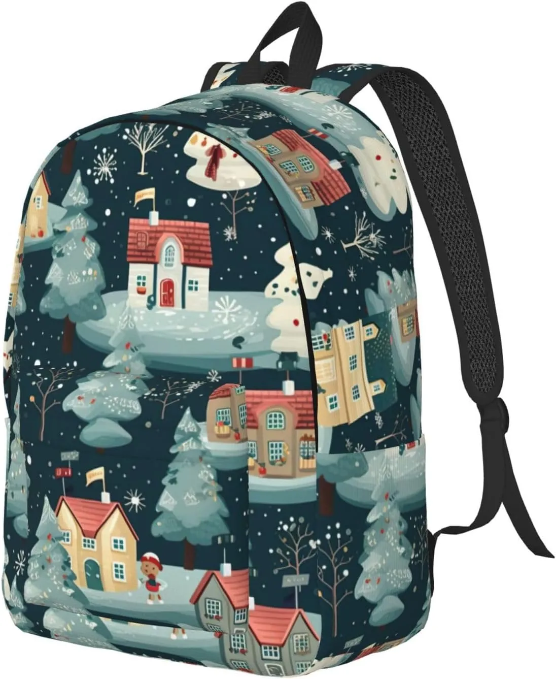 Warm Christmas House Canvas Casual Lightweight Duffel Bag, Fashion Duffel Bag, Unisex Travel Backpack