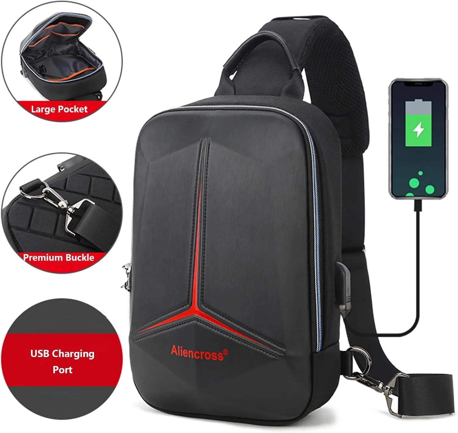 Waterproof Crossbody Sling Bag Chest Bag for Men and Women,Shoulder Bag Traveling Backpack Hiking Daypack