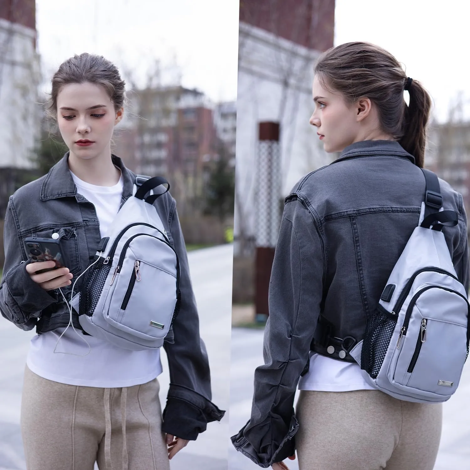Waterproof Sling Backpack Crossbody Sling Bag, Cross Bag Adjustable Travel Hiking Essentials Casual Daypack Multipurpose Chest Bag Purse for Women Men