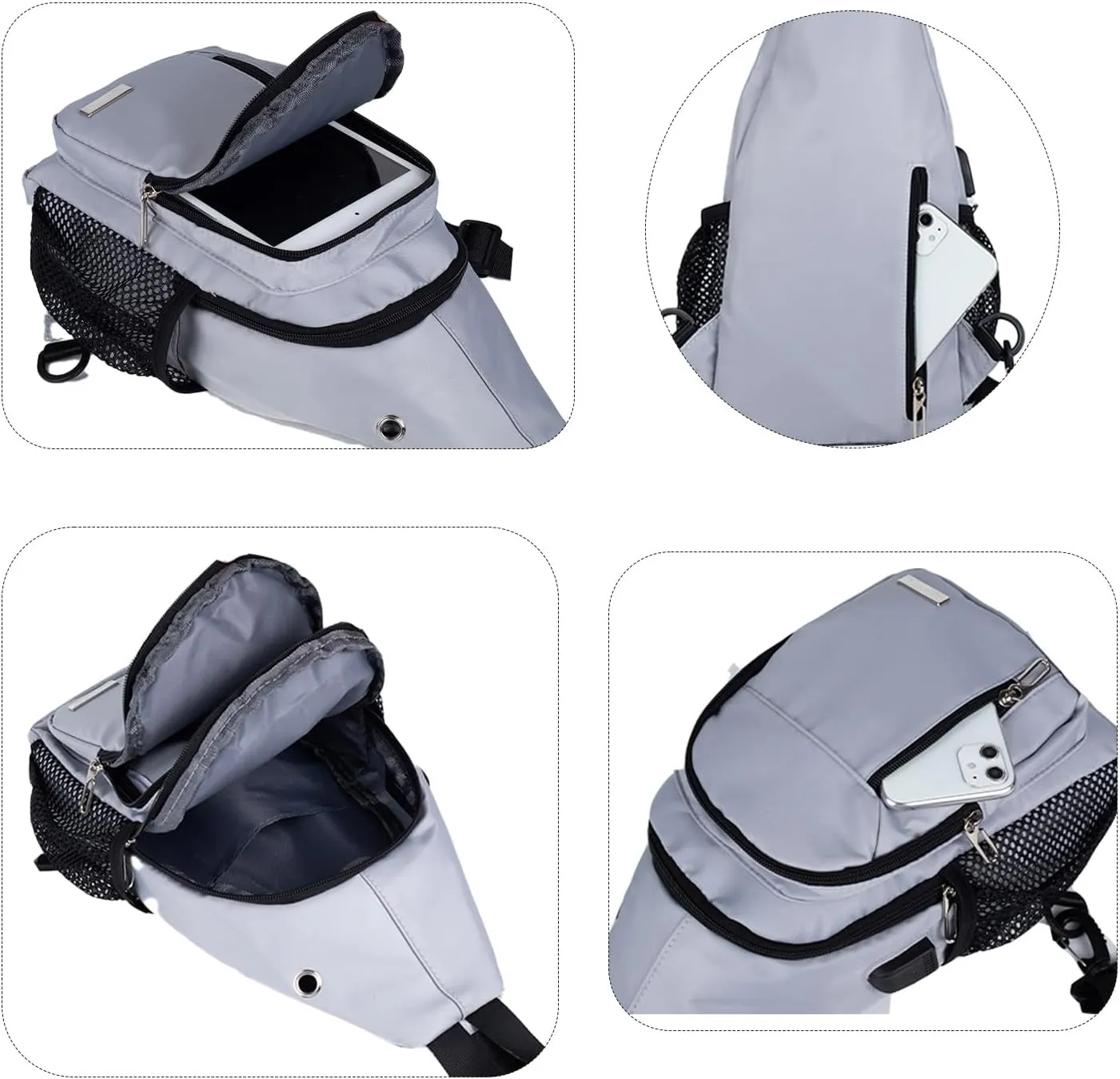 Waterproof Sling Backpack Crossbody Sling Bag, Cross Bag Adjustable Travel Hiking Essentials Casual Daypack Multipurpose Chest Bag Purse for Women Men