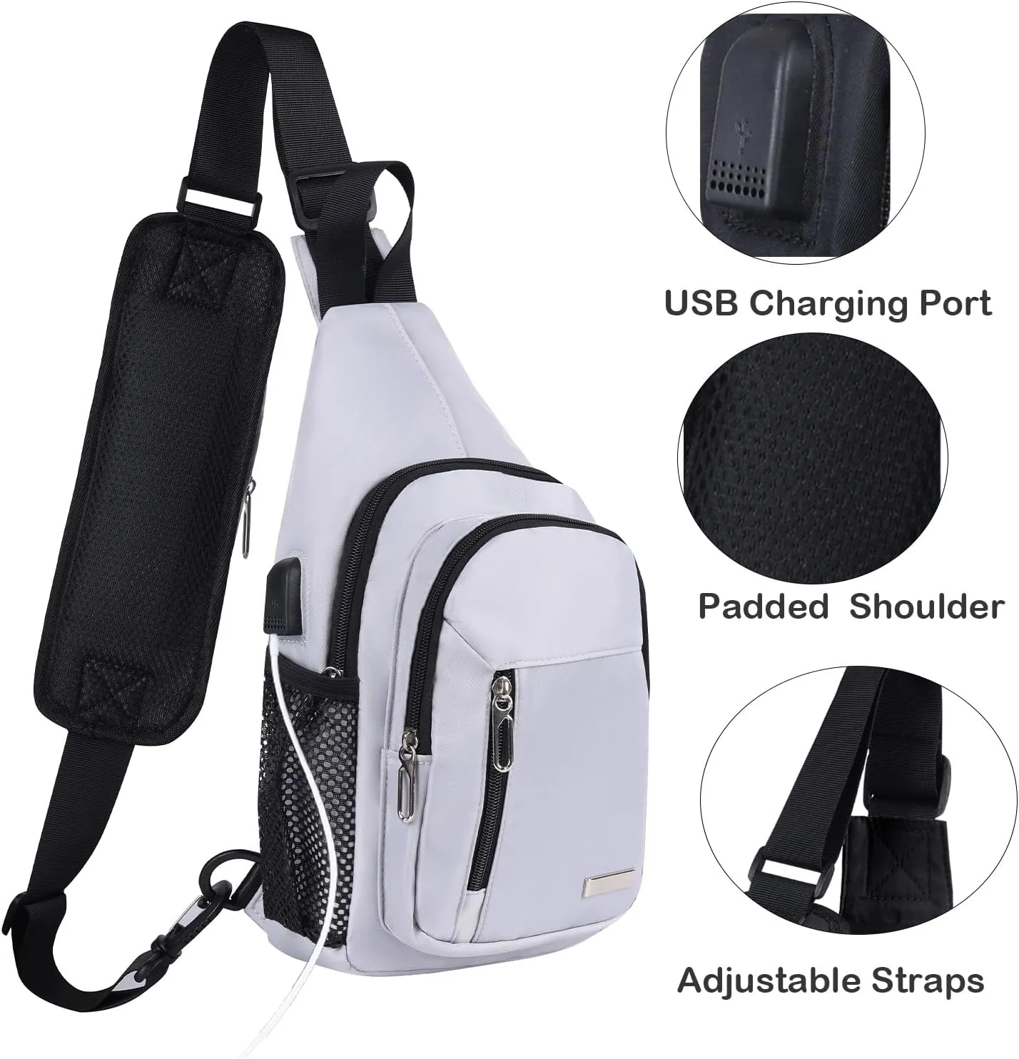 Waterproof Sling Backpack Crossbody Sling Bag, Cross Bag Adjustable Travel Hiking Essentials Casual Daypack Multipurpose Chest Bag Purse for Women Men