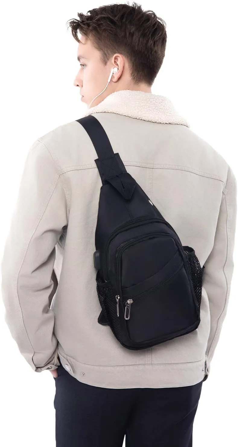 Waterproof Sling Backpack Crossbody Sling Bag for Women Men, Multipurpose Travel Hiking Adjustable Chest Bag Casual Daypack