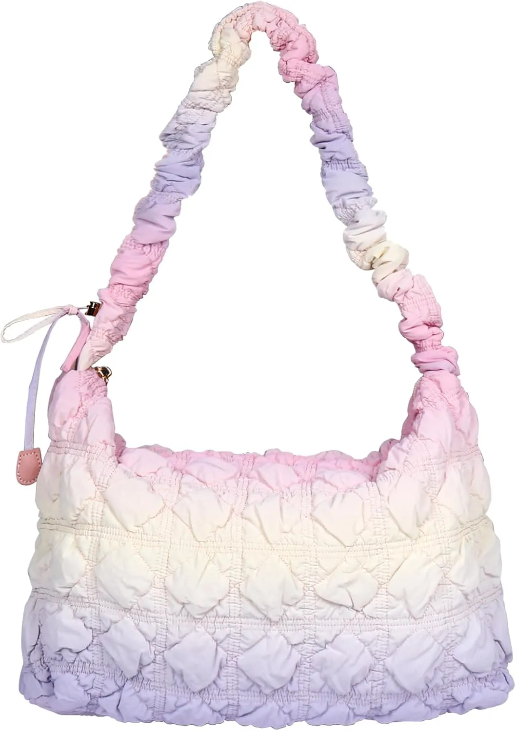 weiwei Quilted Puffer Tote Bag Crossbody Bags for Women Large Nylon Puffy Quilted Purse Carryall Hobo Tote Cloud Shoulder Bag