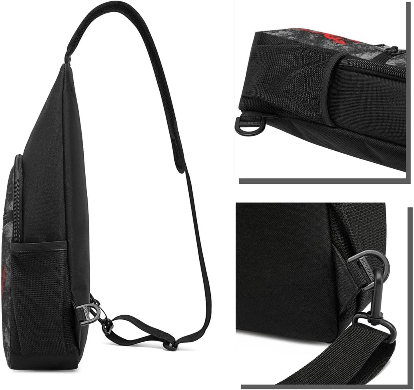 Welsh-Flag-Rugby-Red-Dragon-of-Wales- Sling Bag Crossbody Backpack Shoulder Casual Daypack Bags for Men Women