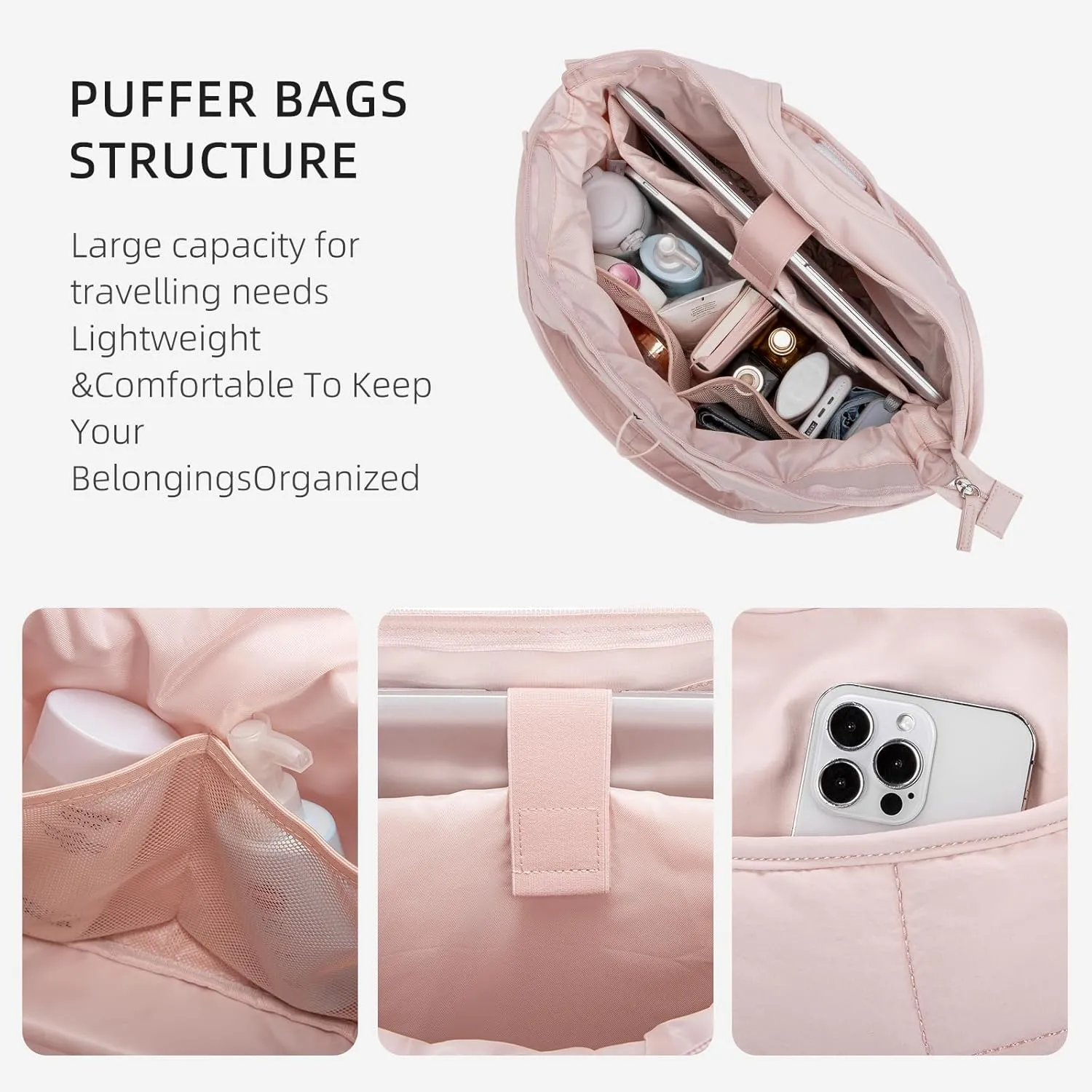 WESTBRONCO Puffer Tote Bag for Women Quilted Hobo Shoulder Bags, Lightweight Puffy Handbags, Work Bag with Laptop Compartment