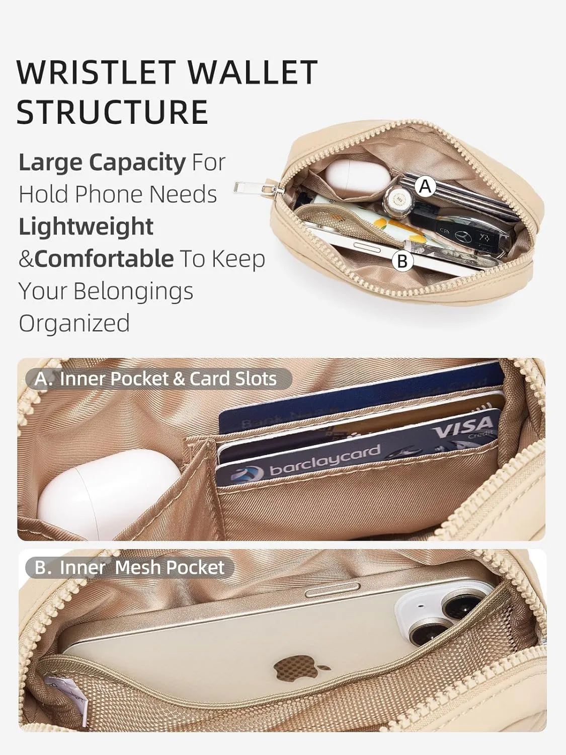 WESTBRONCO Puffer Wristlet Wallets for Women Nylon Wallet with Zipper Quilted Purse for Travel Credit Card Holder Phone
