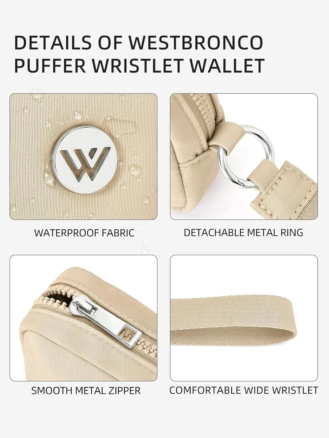 WESTBRONCO Puffer Wristlet Wallets for Women Nylon Wallet with Zipper Quilted Purse for Travel Credit Card Holder Phone