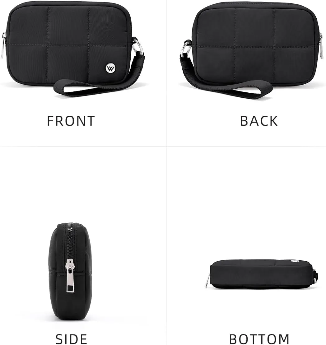 WESTBRONCO Puffer Wristlet Wallets for Women Nylon Wallet with Zipper Quilted Purse for Travel Credit Card Holder Phone
