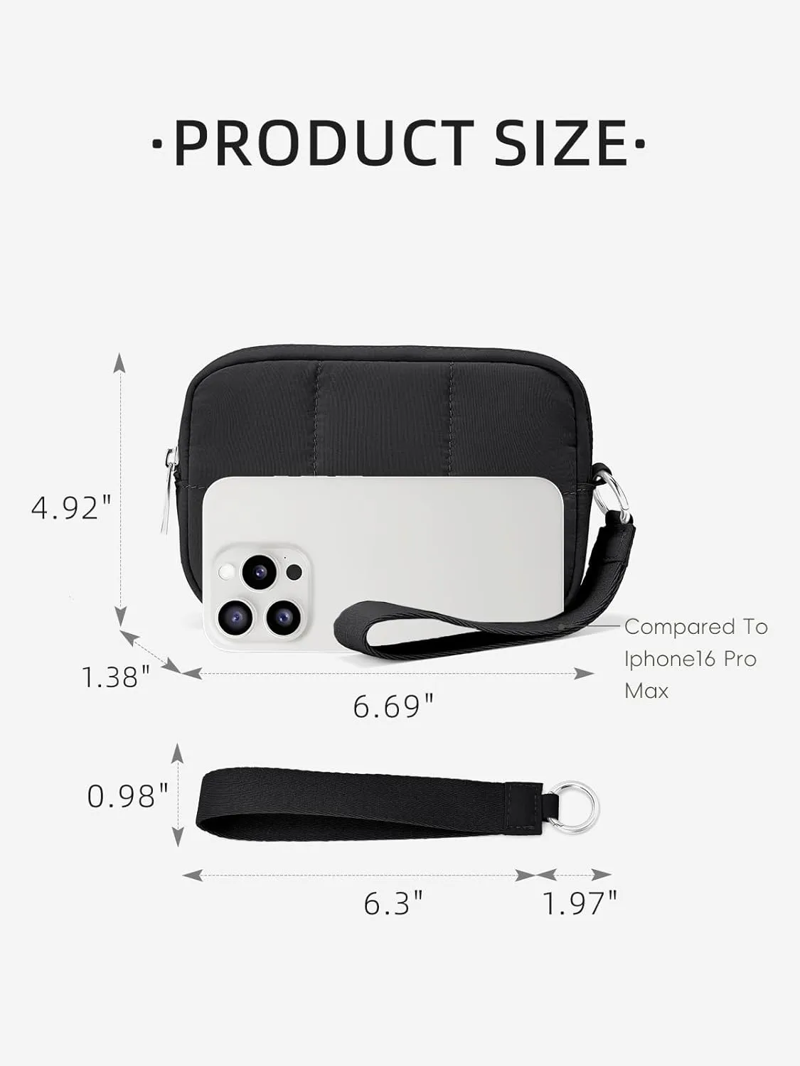 WESTBRONCO Puffer Wristlet Wallets for Women Nylon Wallet with Zipper Quilted Purse for Travel Credit Card Holder Phone