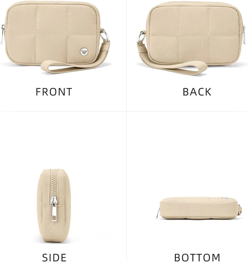 WESTBRONCO Puffer Wristlet Wallets for Women Nylon Wallet with Zipper Quilted Purse for Travel Credit Card Holder Phone