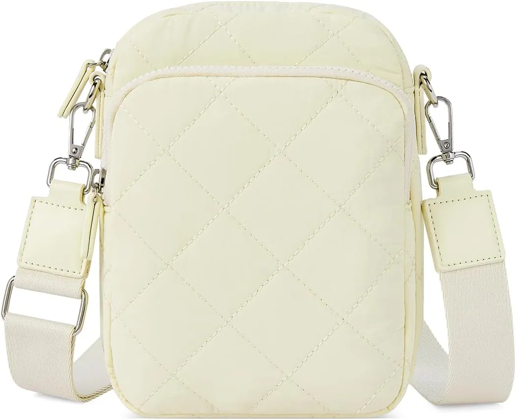 WESTBRONCO Small Quilted Crossbody Bags for Women Cell Phone Wallet Purse with Card Slots Soft and Waterproof Shoulder Purses
