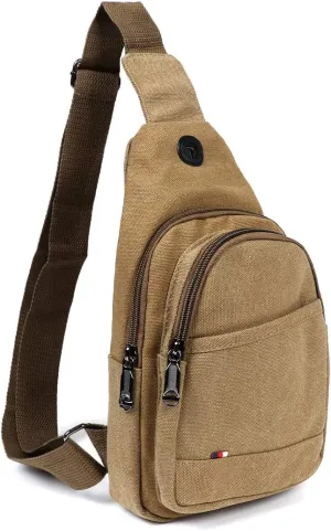 WESTEND Crossbody Canvas Sling Bag with Adjustable Strap-Travel Small Daypack