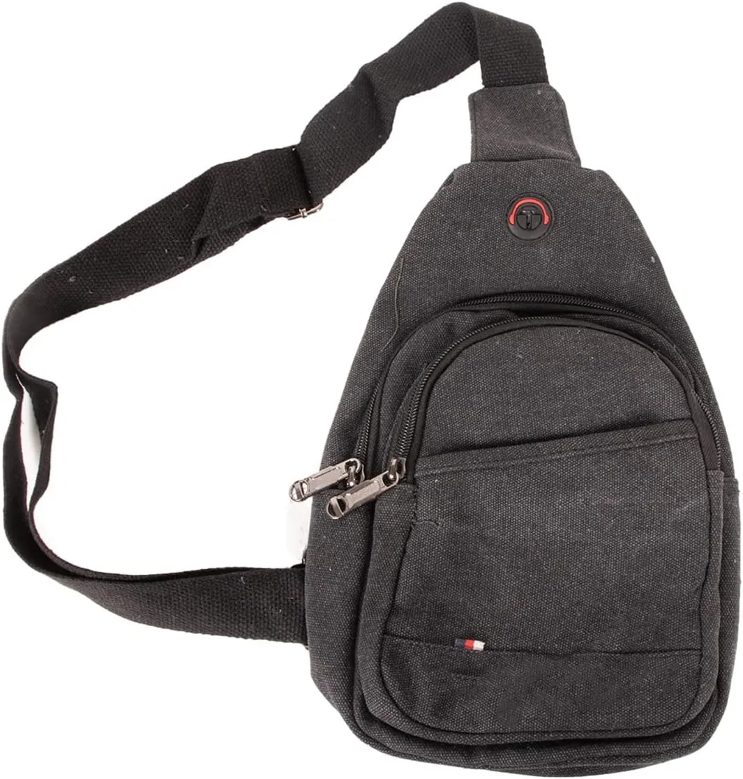 WESTEND Crossbody Canvas Sling Bag with Adjustable Strap-Travel Small Daypack