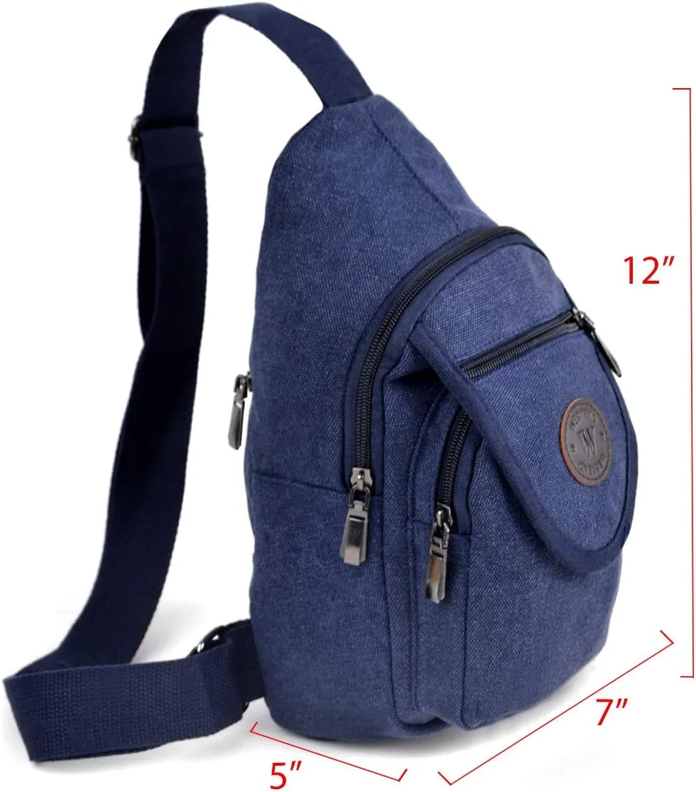 WESTEND Crossbody Canvas Sling Bag with Adjustable Strap-Travel Small Daypack