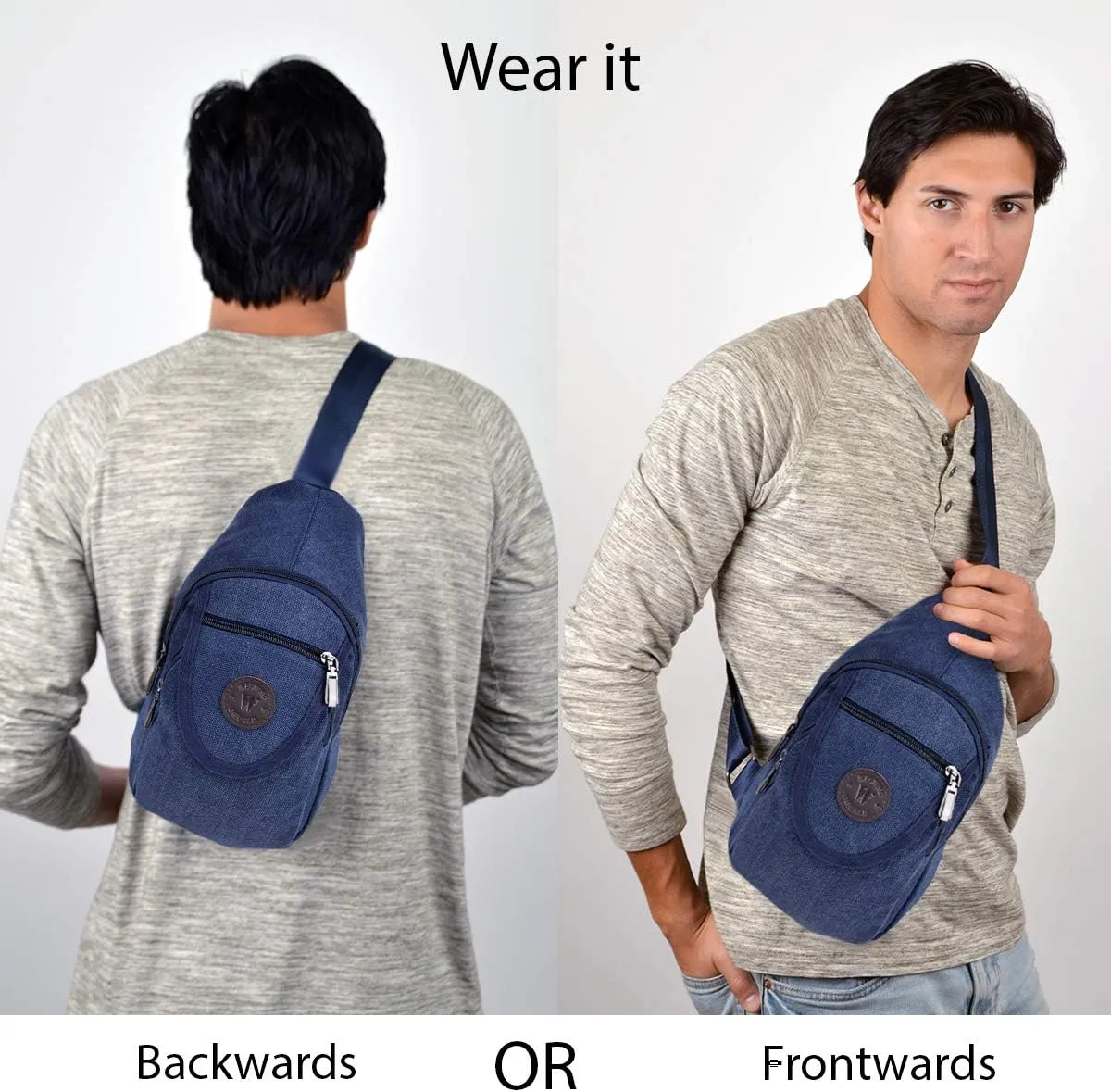 WESTEND Crossbody Canvas Sling Bag with Adjustable Strap-Travel Small Daypack