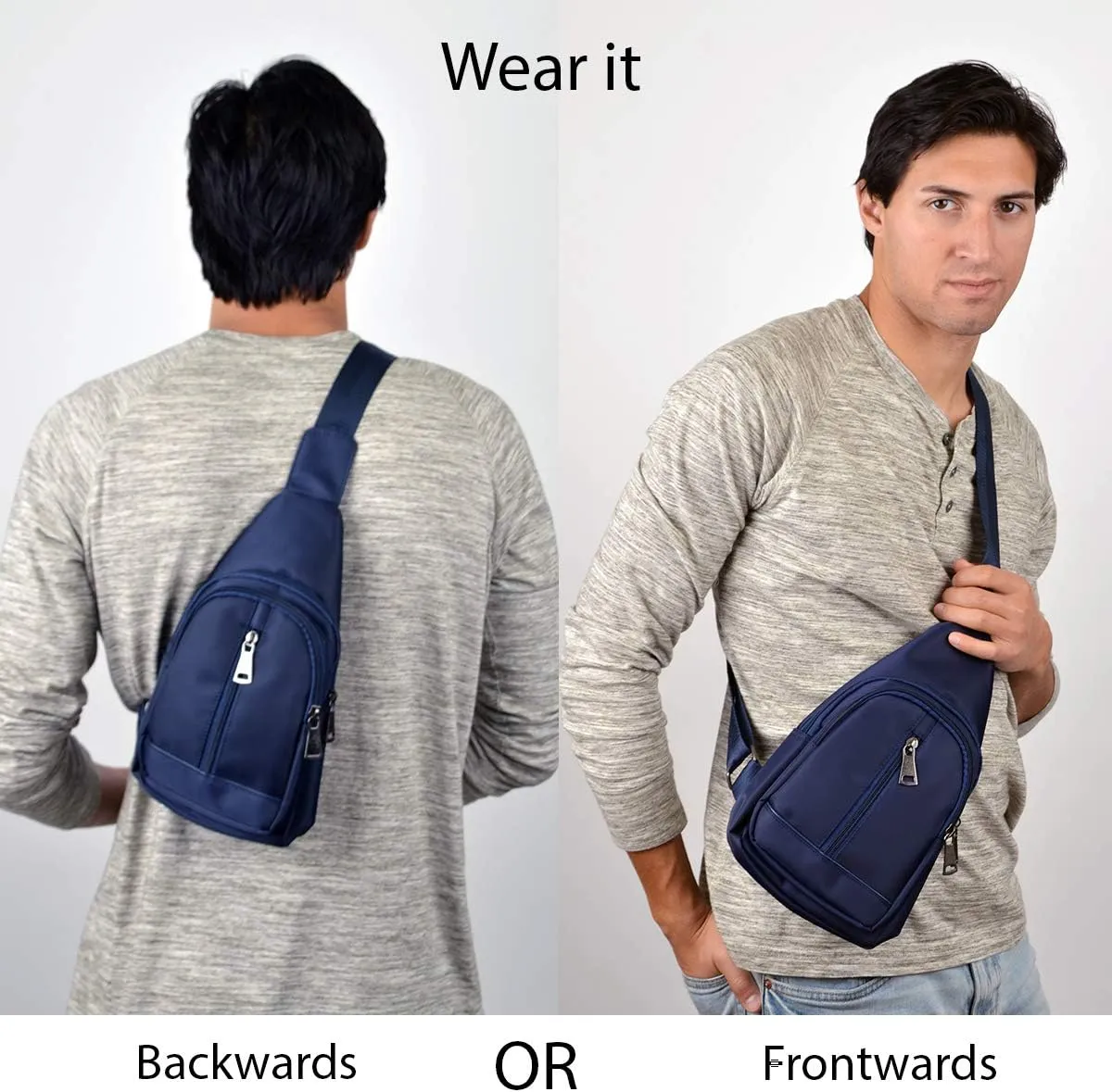 WESTEND Crossbody Nylon Sling Bag Daypack with Adjustable Strap-Small Travel Bag
