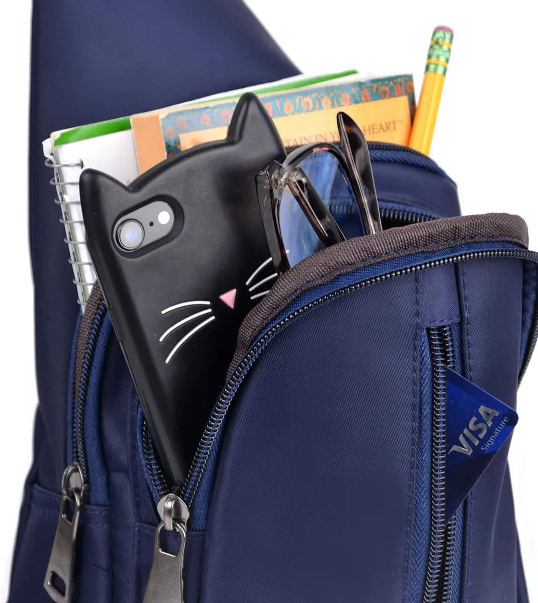 WESTEND Crossbody Nylon Sling Bag Daypack with Adjustable Strap-Small Travel Bag