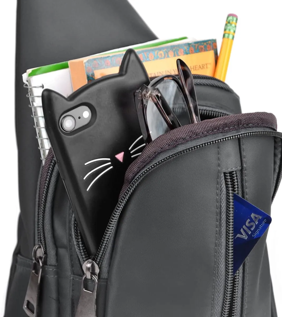 WESTEND Crossbody Nylon Sling Bag Daypack with Adjustable Strap-Small Travel Bag