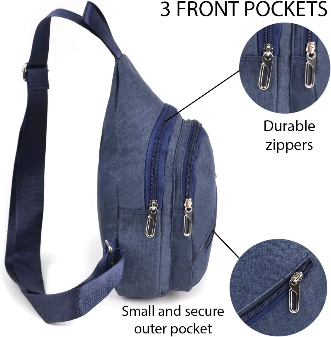 WESTEND Crossbody Polyester Sling Bag Backpack with Adjustable Strap