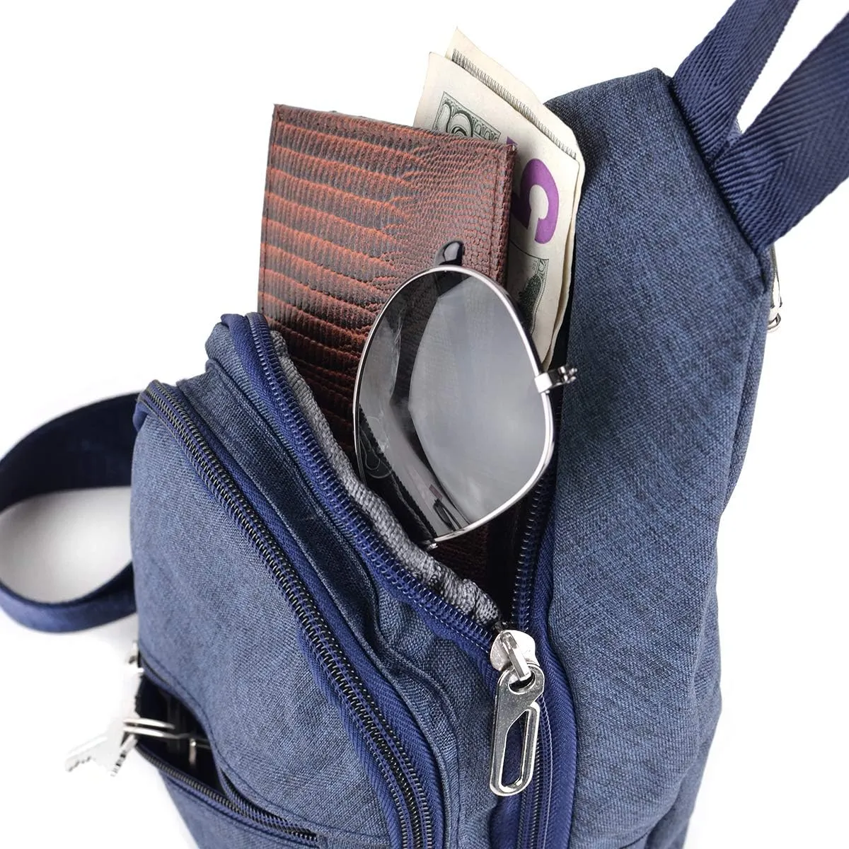 WESTEND Crossbody Polyester Sling Bag Backpack with Adjustable Strap