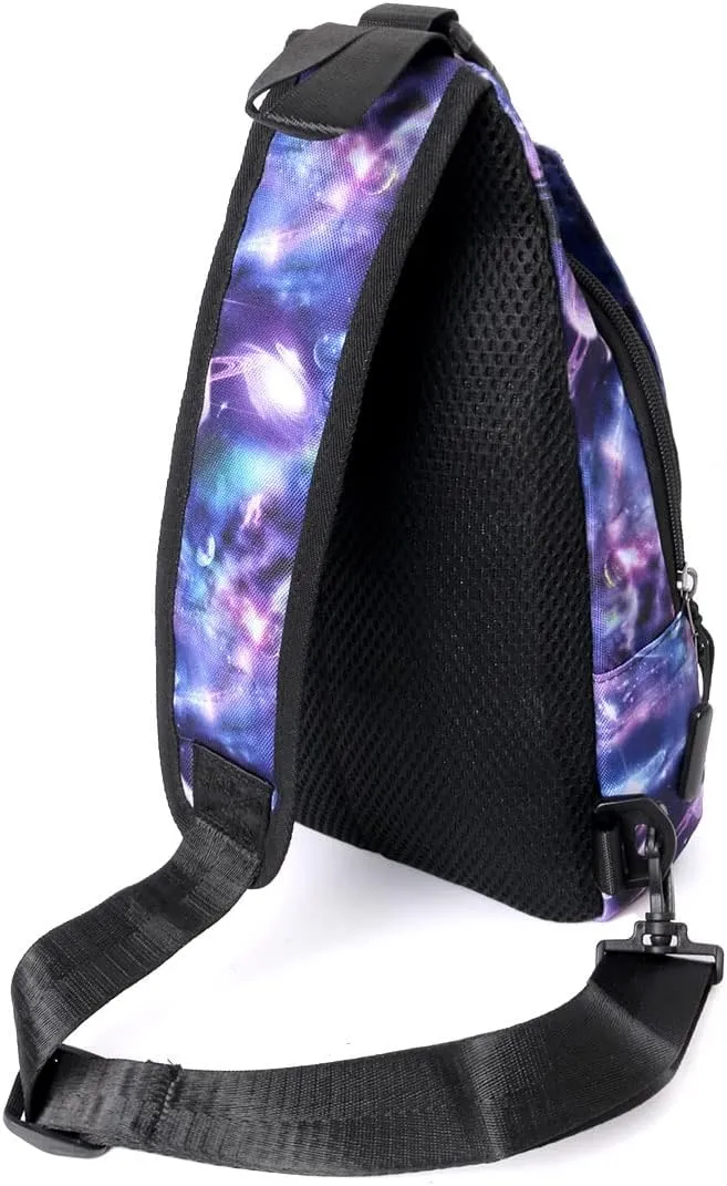 WESTEND Novelty Crossbody Sling Bag Backpack with Adjustable Strap for Men and Women, Galaxy