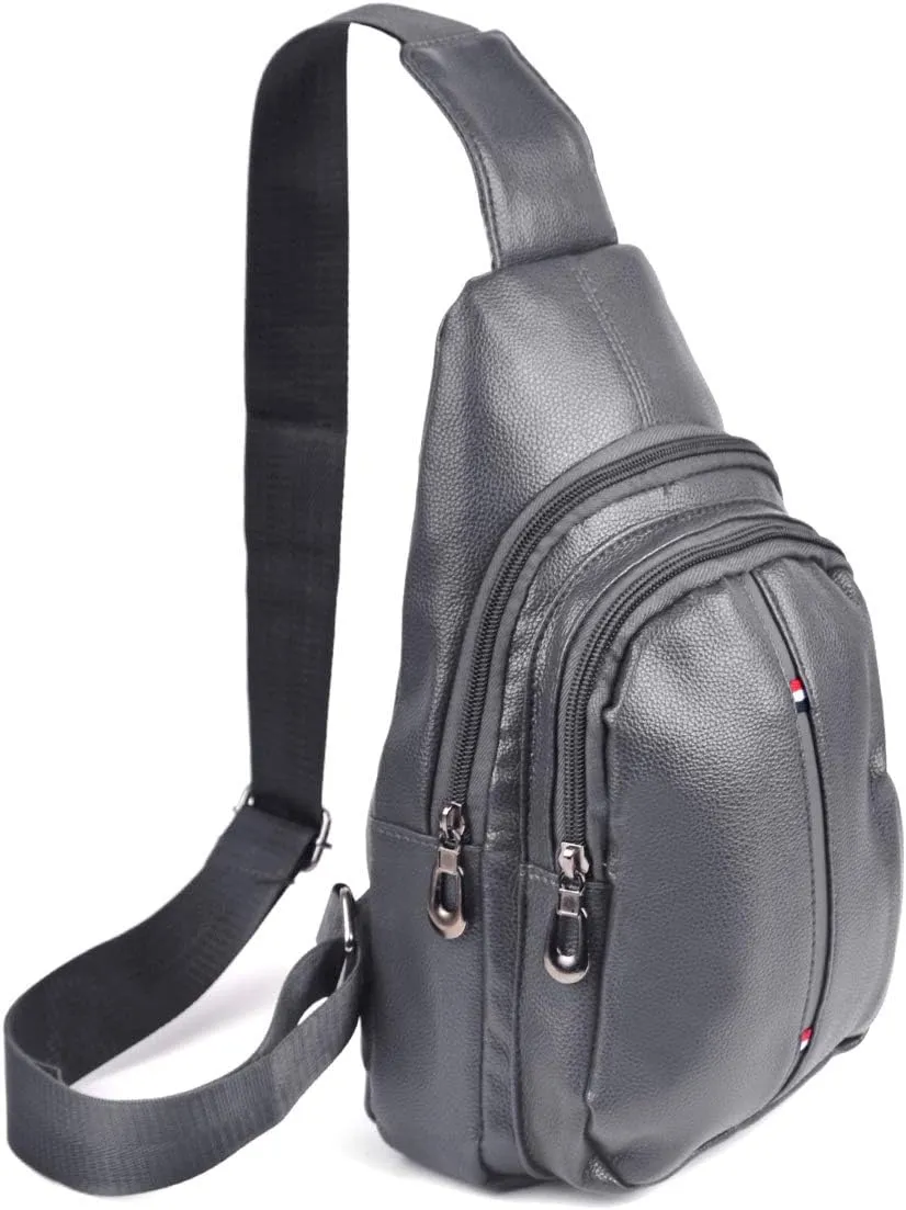 WESTEND Small Crossbody Leather Sling Bag with Adjustable Strap - Travel Small Daypack