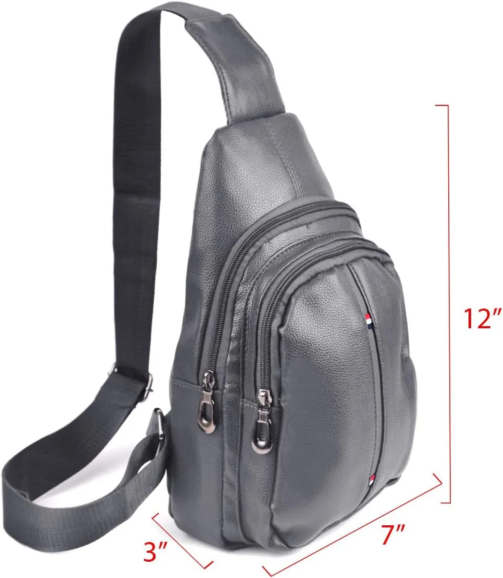 WESTEND Small Crossbody Leather Sling Bag with Adjustable Strap - Travel Small Daypack