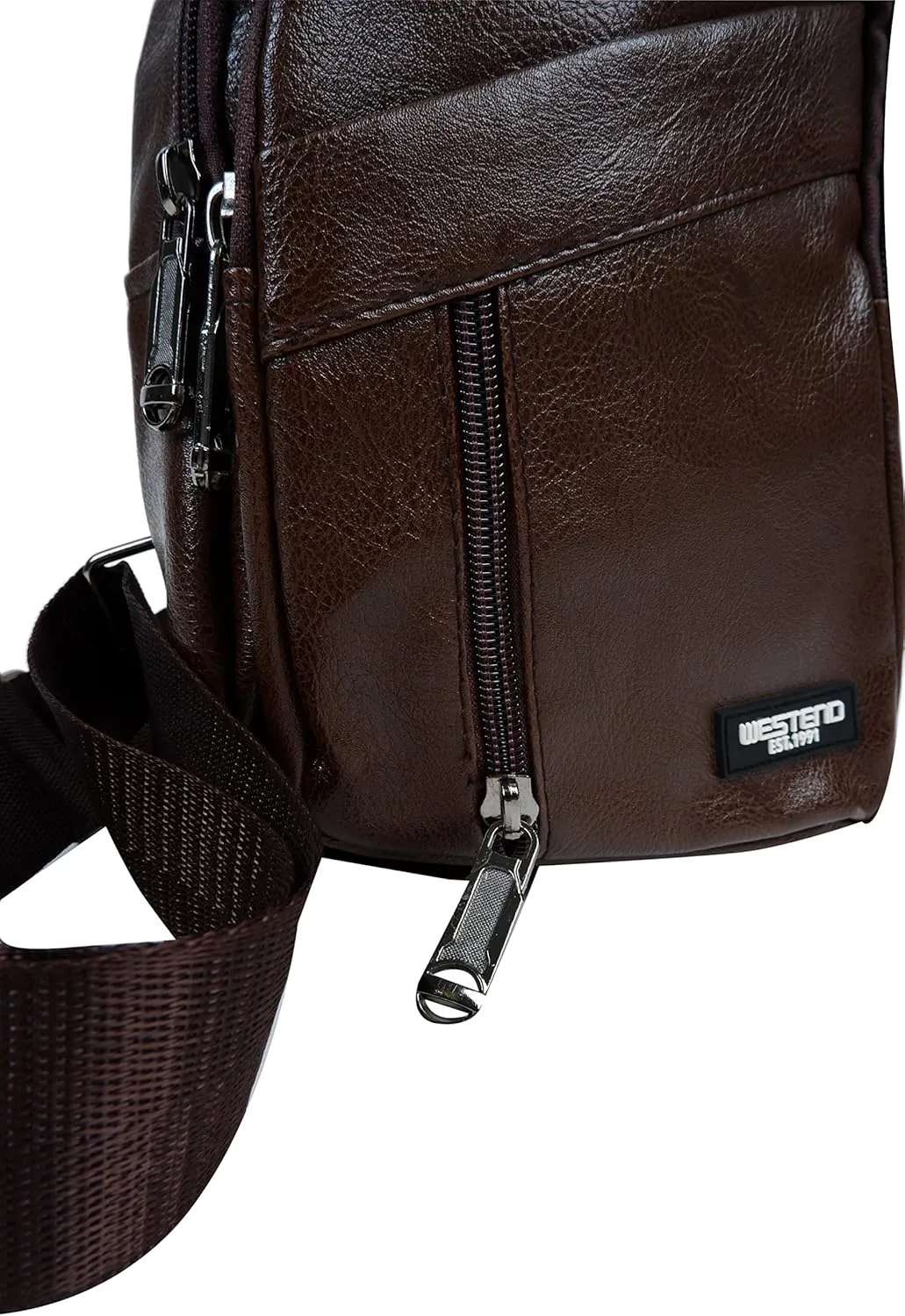WESTEND Small Crossbody Leather Sling Bag with Adjustable Strap - Travel Small Daypack