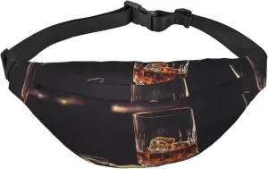 Whisky and Cigar Fanny Packs for Men Women Waist Packs Large Crossbody Belt Bag Bum Bag with Adjustable Strap