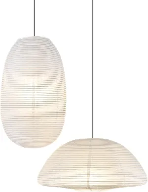 White Paper Lanterns 19 21inch 2PCS Large Rice Paper Lamp Shade Hanging Semicircular and Elliptical Pendant Light Shade Chinese Lantern for indoor bedroom,living room.gift for her