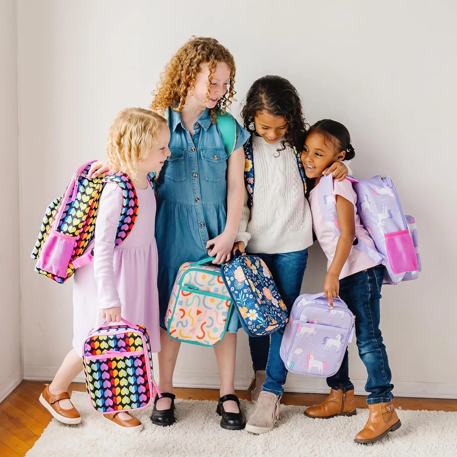 Wildkin ECO rPET Kids Backpack – Recycled, Padded, Adjustable for School & Travel – Confetti Peach