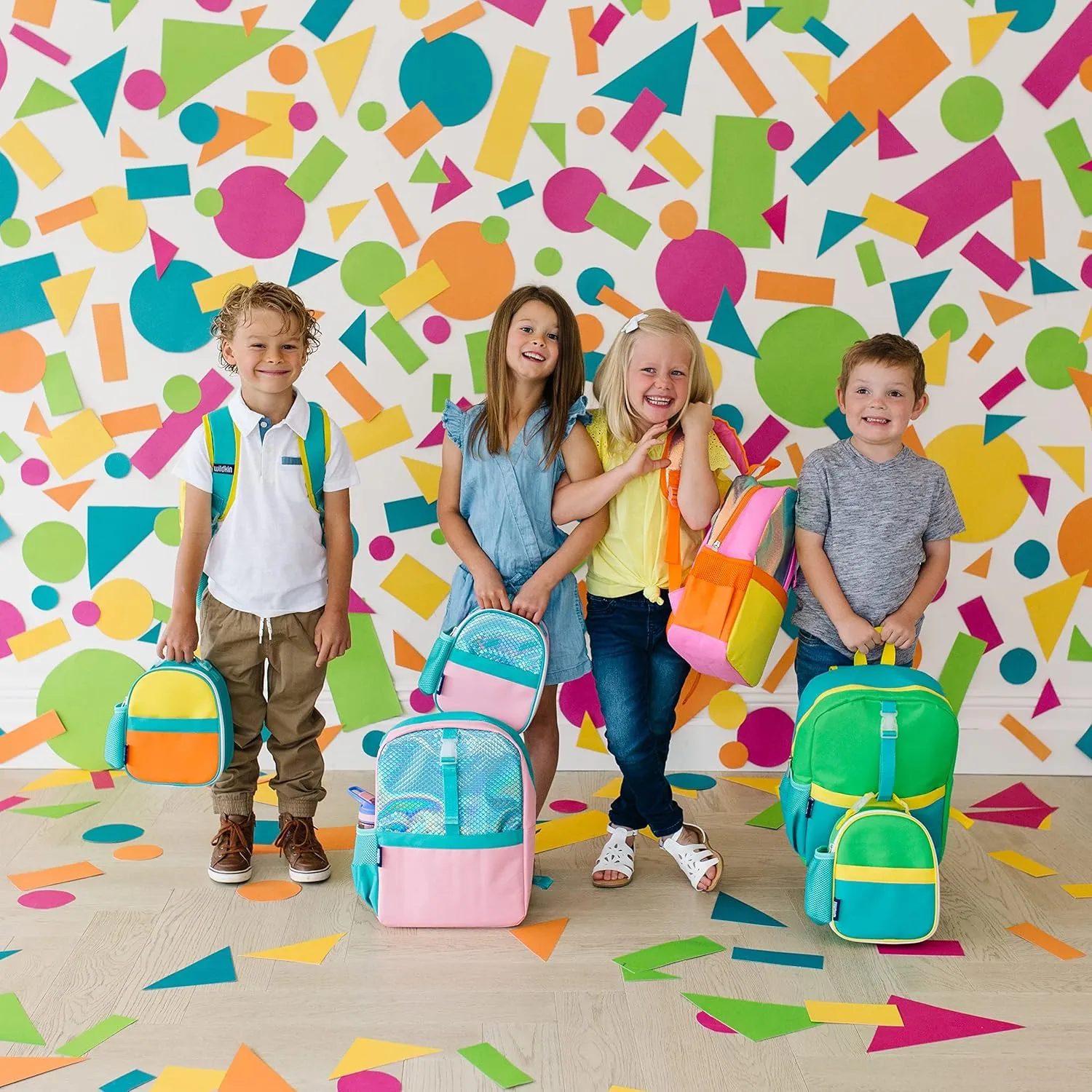 Wildkin Pack-it-All Kids Backpack – Durable, Spacious, Adjustable for School & Travel - Orange Shimmer