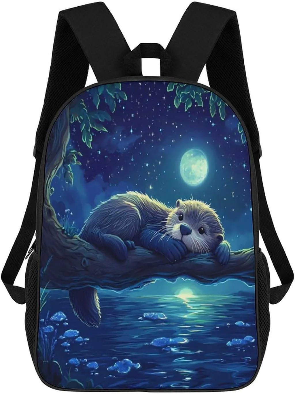 Wildlife Animal Sea Otter Travel Backpack 17 Inch Laptop Bag Carry On Backpack Casual Daypack for Weekender Business Hiking
