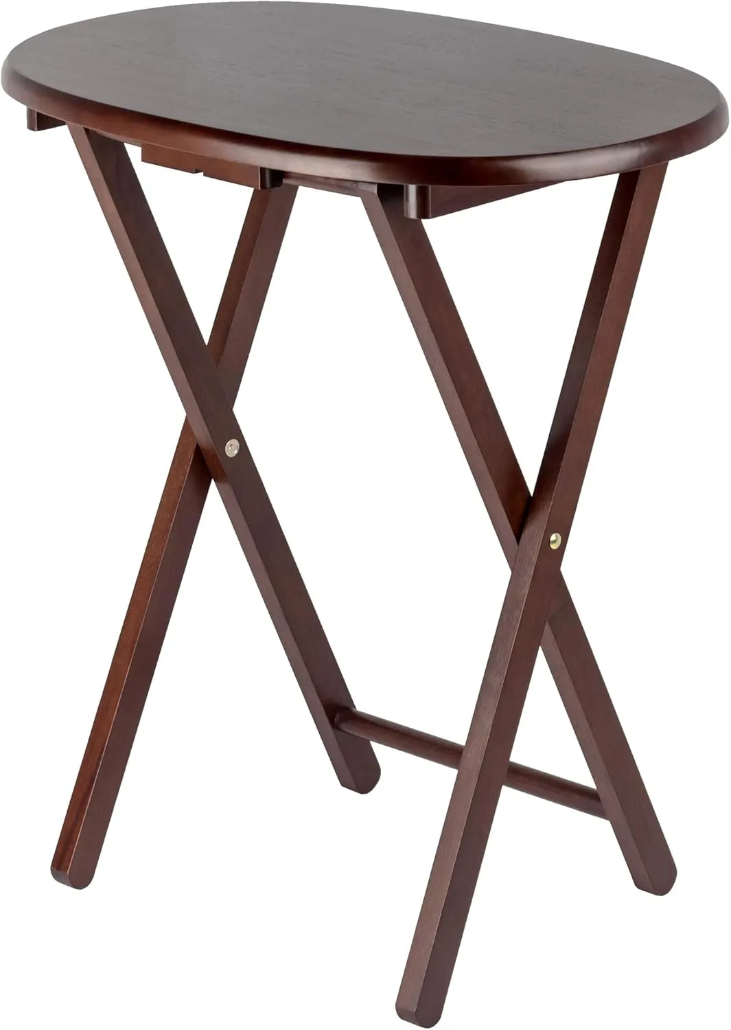 Winsome Nathan Snack Table Set with Stand, for Living Room, 26", Cappuccino, Set of 4 Tables