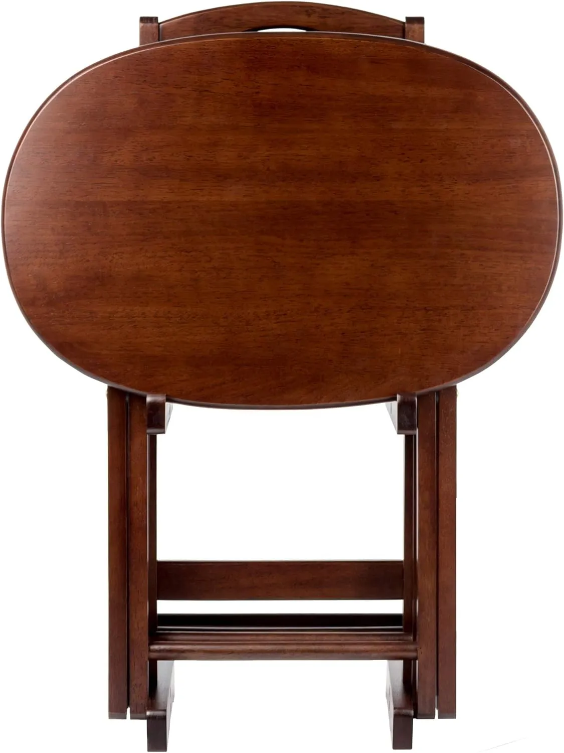 Winsome Nathan Snack Table Set with Stand, for Living Room, 26", Cappuccino, Set of 4 Tables