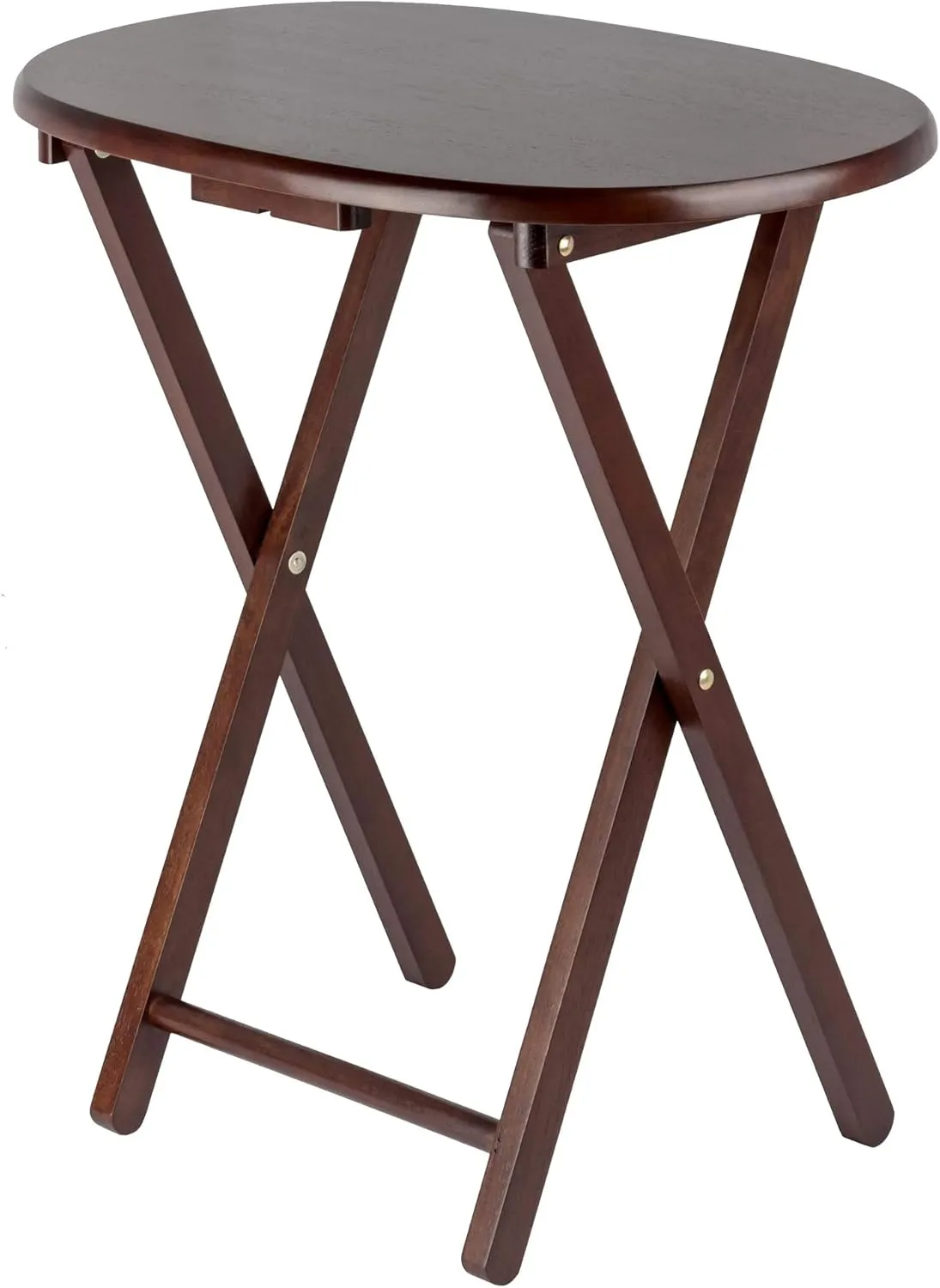 Winsome Nathan Snack Table Set with Stand, for Living Room, 26", Cappuccino, Set of 4 Tables