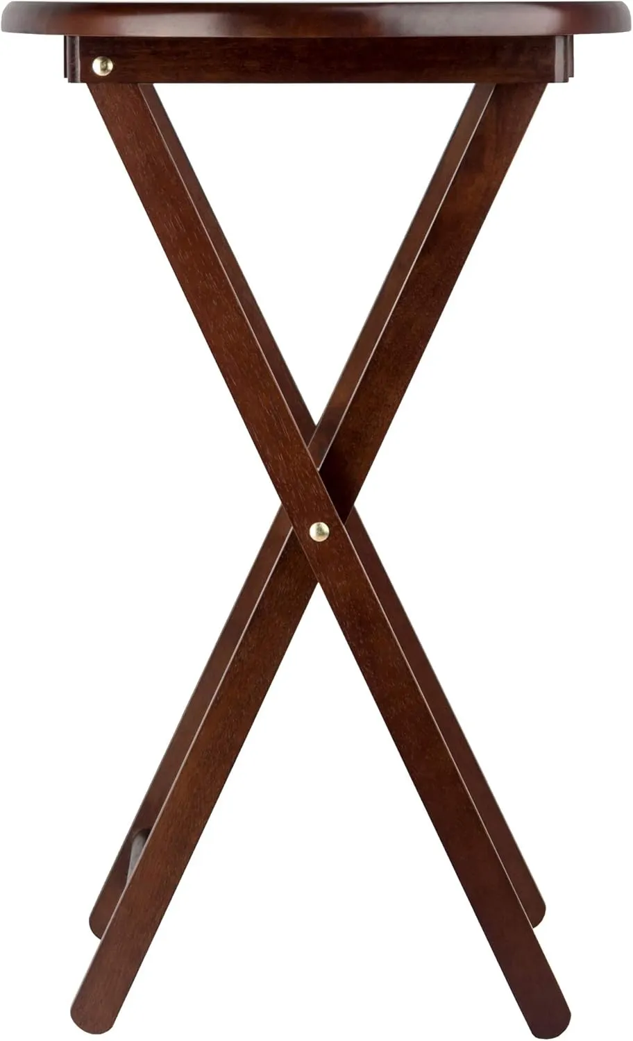 Winsome Nathan Snack Table Set with Stand, for Living Room, 26", Cappuccino, Set of 4 Tables