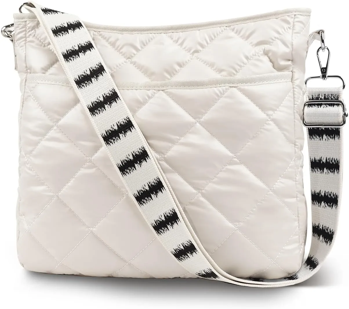 WiseBoy Quilted Crossbody Bag, Puffy Crossbody Purses with Wide Strap, Cotton Quilted Shoulder Bags for Women