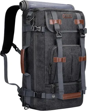 WITZMAN Canvas Backpack Vintage Travel Backpack Large Laptop Bags Convertible Shoulder Rucksack