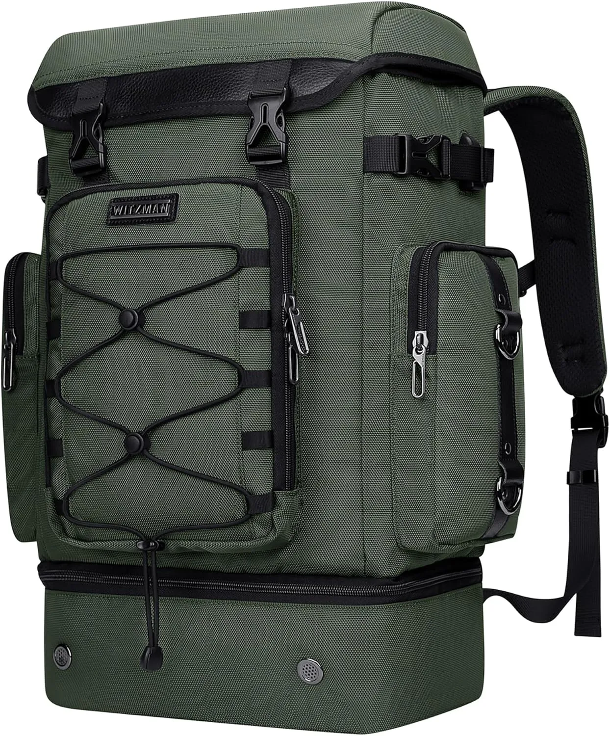 WITZMAN Travel Backpack for Men Women Carry on Bags for Airline Approved Convertible Duffle Luggage Backpack Shoe Compartment（B691 Light Green）