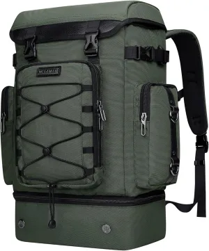 WITZMAN Travel Backpack for Men Women Carry on Bags for Airline Approved Convertible Duffle Luggage Backpack Shoe Compartment（B691 Light Green）