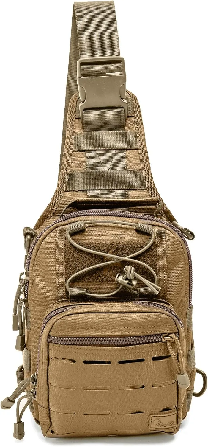 WOLF TACTICAL Compact EDC Sling Bag - Concealed Carry Shoulder Bag for Range, Travel, Hiking, Outdoor Sports