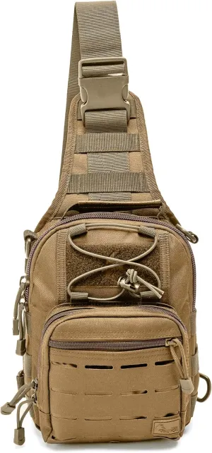 WOLF TACTICAL Compact EDC Sling Bag - Concealed Carry Shoulder Bag for Range, Travel, Hiking, Outdoor Sports