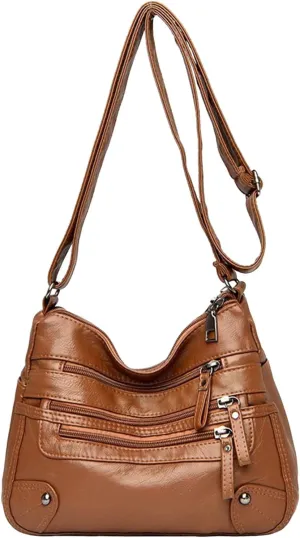 Women Bags Fashionable Middle Mother Bag Large Capacity Shoulder Crossbody Bags Casual Shoulder Tote (Brown, One Size)
