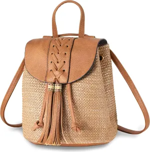 Women Beach Bag Summer Straw Woven Shoulder Bag Crossbody Bucket Handbags Handmade Hobo Purse Bamboo Handle