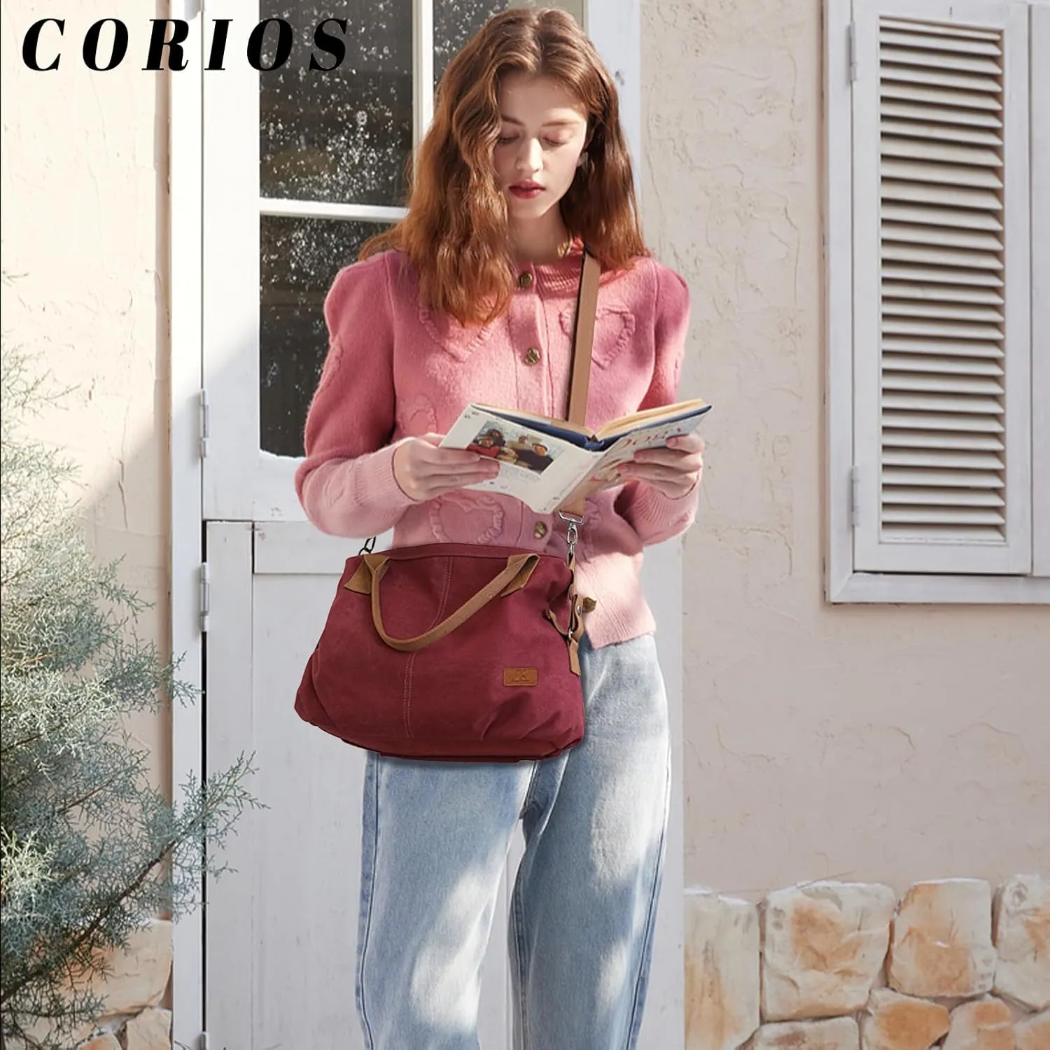 Women Canvas Shoulder Bag, Large Crossbody, Casual Handbag, Top Handle, Tote, Satchel, Messenger