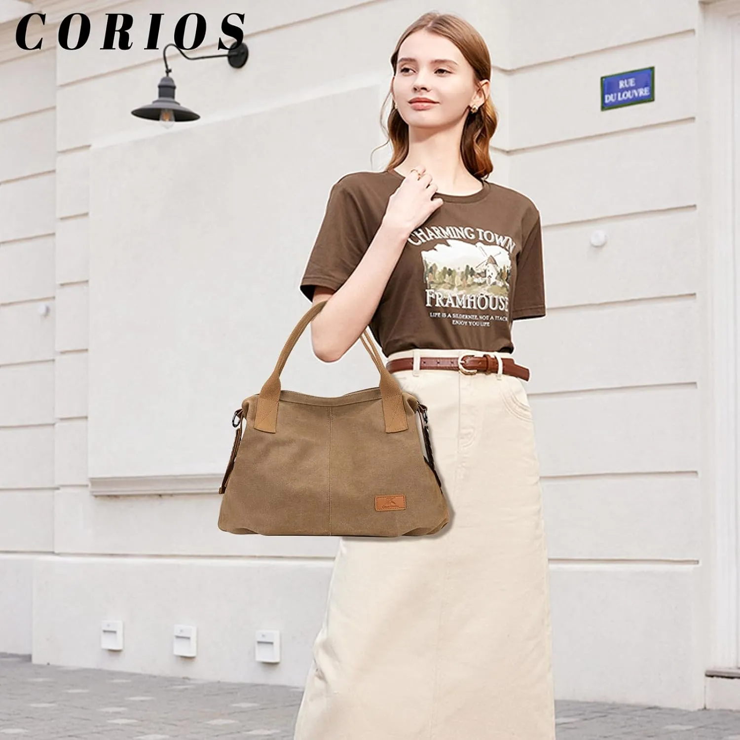 Women Canvas Shoulder Bag, Large Crossbody, Casual Handbag, Top Handle, Tote, Satchel, Messenger